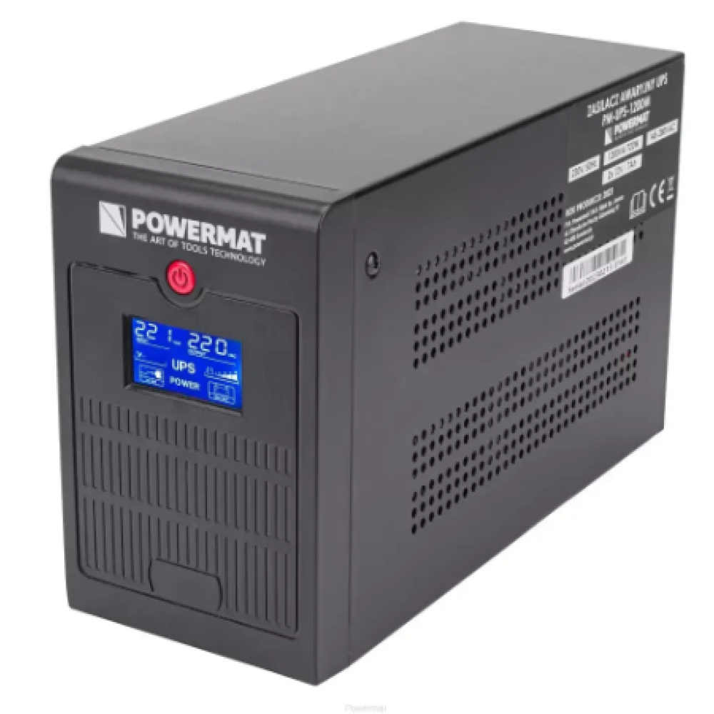 Аварійне джерело живлення POWERMAT UPS LCD 1200VA 720W 2X 7AH