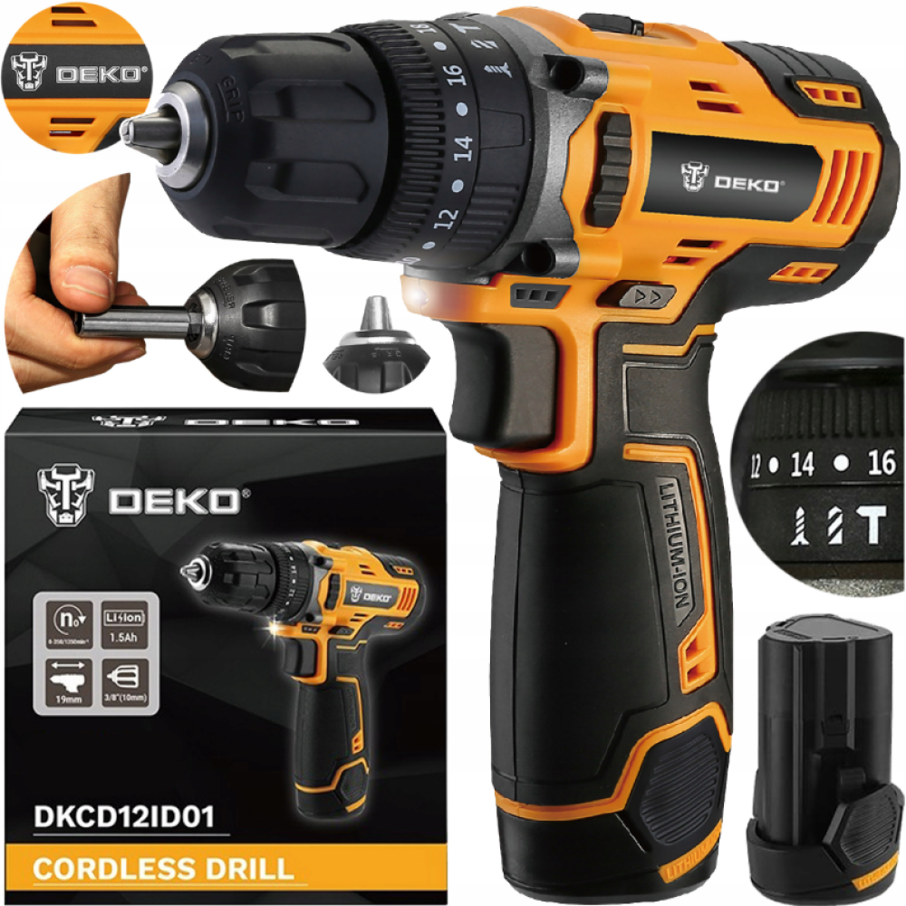 Шуруповерт акумуляторний DEKO DKCD12