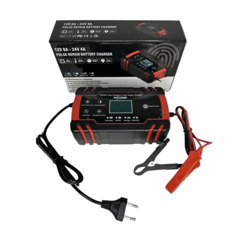Зарядное устройство для аккумулятора 12V/8A, 24V/4A Smart Lemanso LM40400