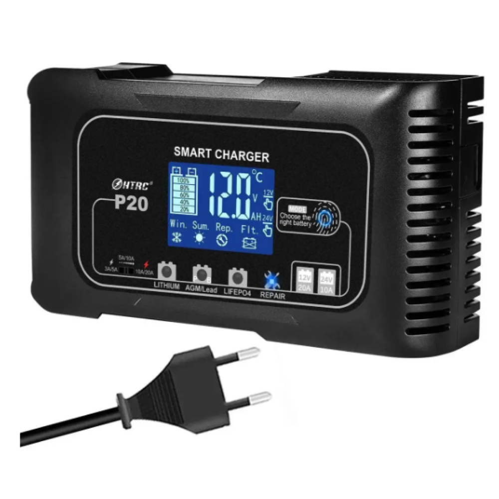 Интеллектуальное импульсное зарядное устройство LEMANSO 12V/20A-24V/10A LM40401